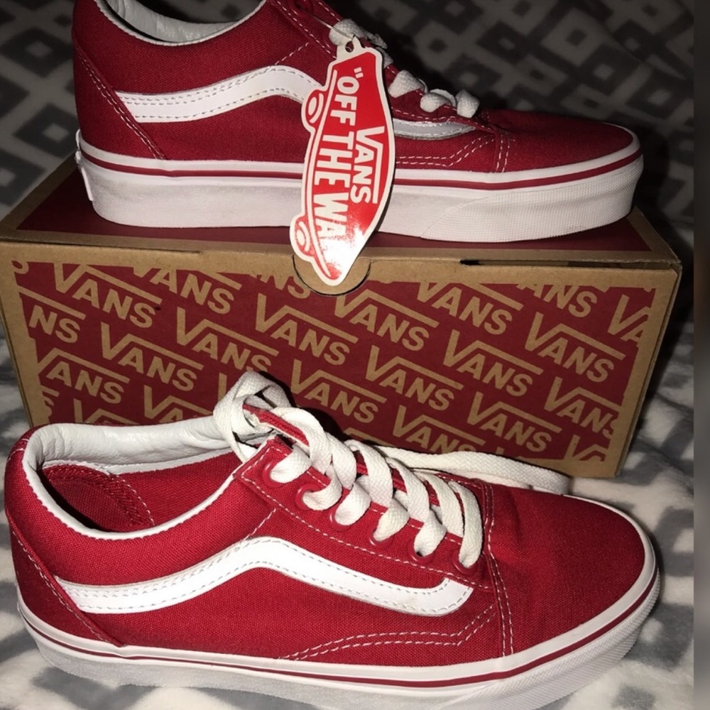Red old skool vans